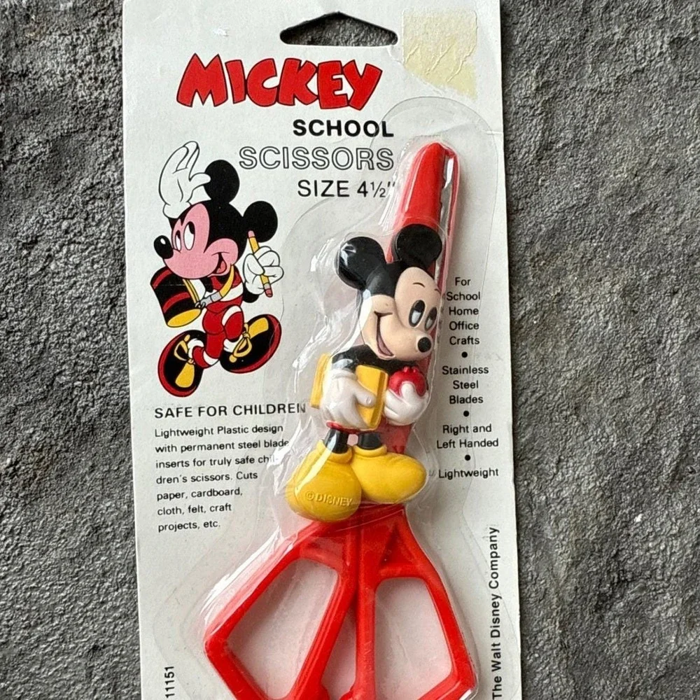 Vintage Mickey School Scissors 4 1/2 Inch Disney Empire Pencil Company‎ Safety